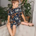 thumbnail image 4 of Fotbe Cute ghost in the flowers Pijama Estampada de 2 Piezas para Niños – Ropa de Dormir de Manga Corta Cómoda para Niños y Niñas, Camiseta y Shorts de Algodón-X-Large, 4 of 6