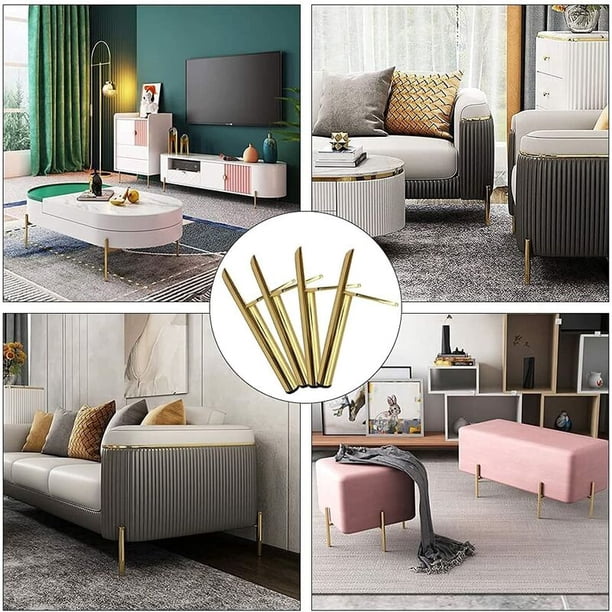 Lot De 4 Pieds Pour Canapé Et Meubles IPEA Neutrone - Fer Chromé Argent - Hauteur 195 Mm - Design Moderne