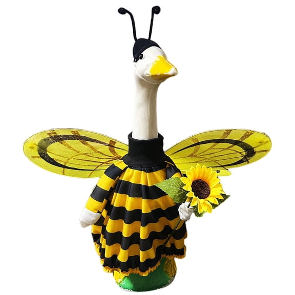 Spring Bee Goose Outfit, Lawn Porch Goose Clothes with Wings, 23" Spring Bee Outdoor Patio Yard Lawn Art Decoration