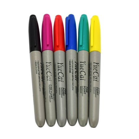Water Ski Marker - 6 Colors Tattoo Pen Waterproof Plastic Tattoo Transfer Skin Marker Colorful Permanent Pen Makeup Tattoo Accessories