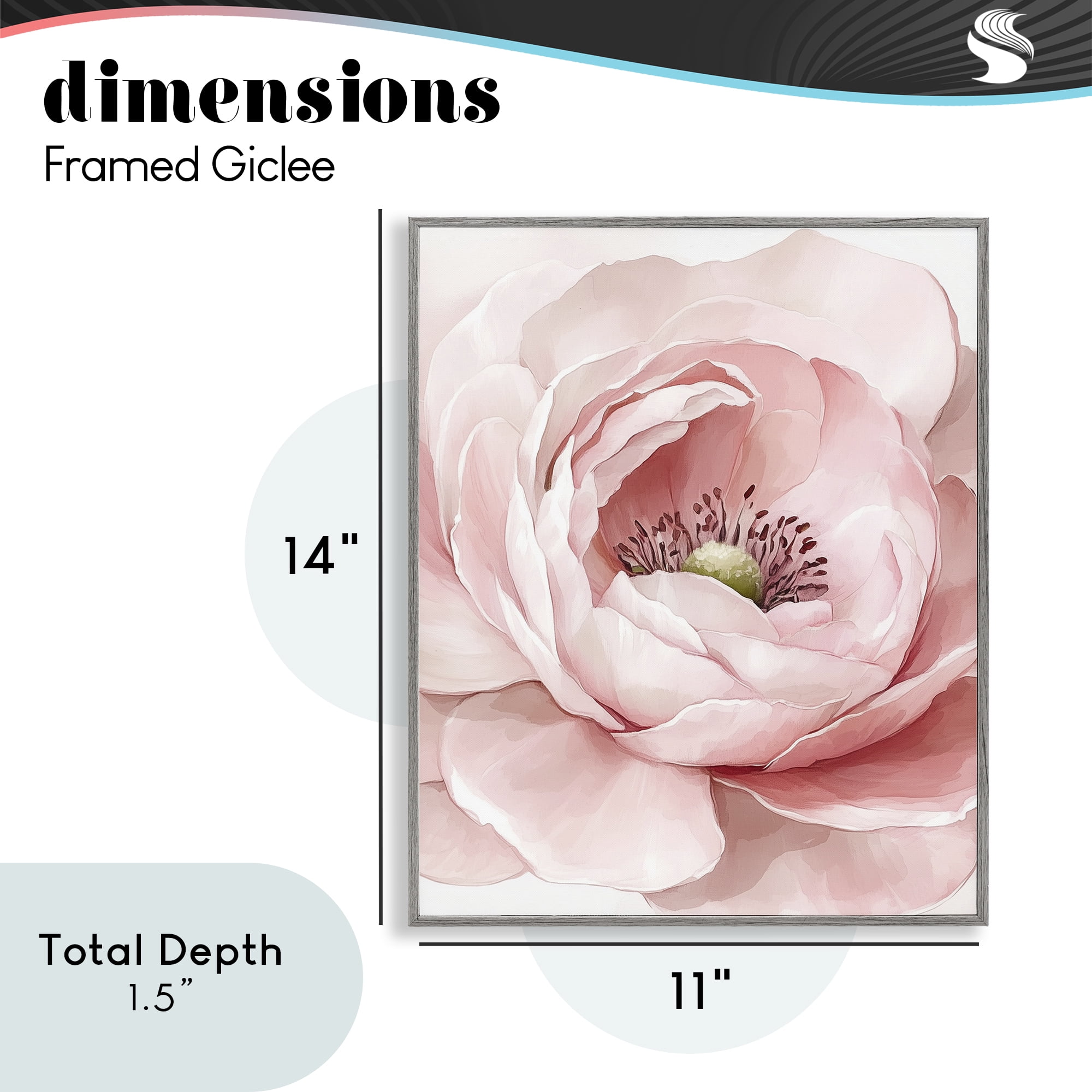 Fresh Rosy Close Up Petals Gray Framed Giclee Art, design by Christine Simpson Art