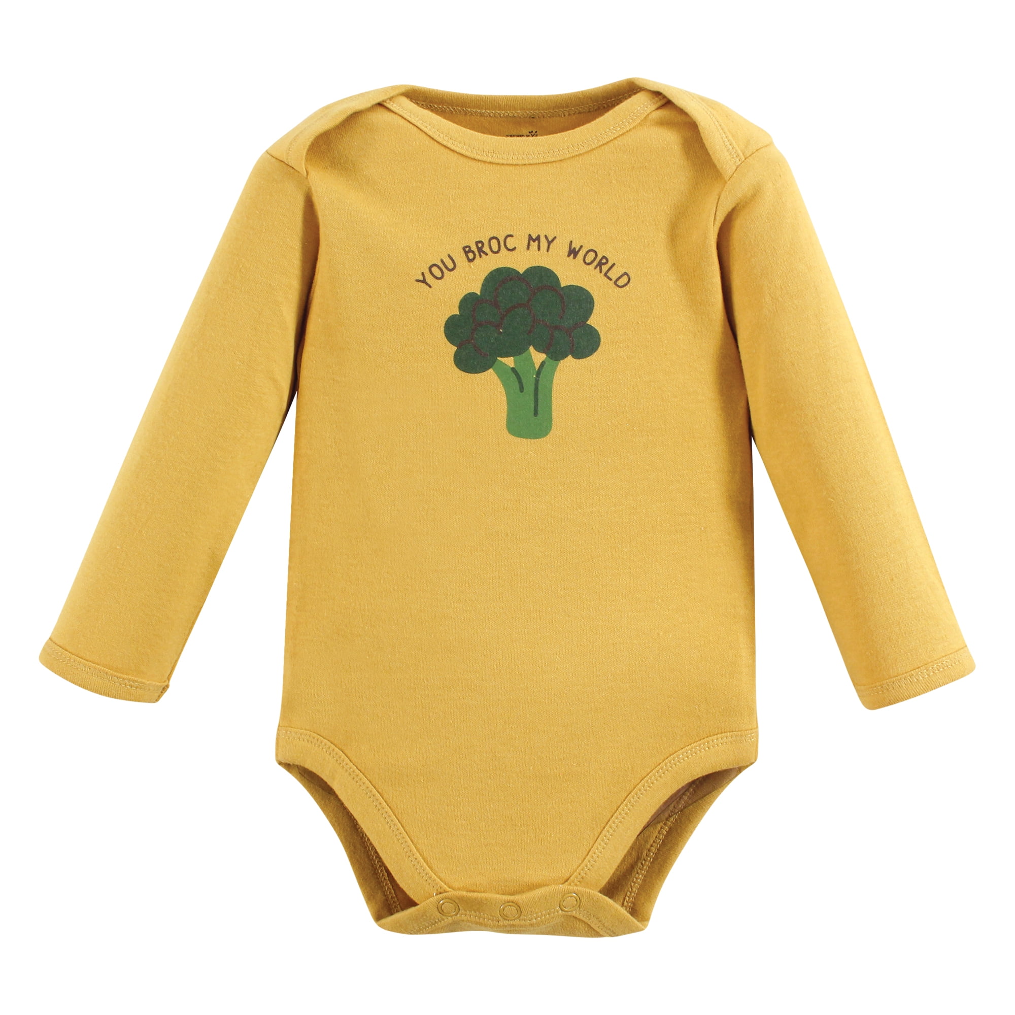 Touched by Nature Organic Cotton Long-Sleeve Bodysuits, Happy Veggies, 9-12 Months