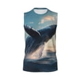 thumbnail image 4 of Yiaed Dancing Whale Print Men's Singlet Vests Summer Running Muscle Tank Tops Gym Undershirt Round Neck Sleeveless for man, 4 of 5