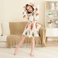 thumbnail image 3 of FORMRS Niños Bathrobe Unisex Hooded Robe Soft Plush Pajamas Sleepwear, Size 7-9T, Orange Autumn Leaves, 3 of 7