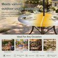 thumbnail image 6 of Round Outdoor Tablecloth with Umbrella Hole and Zipper, Orange Grey White Tablecloth with Elastic Waterproof, Farmhouse Ombre Color Modern Simple Patio Table Covers for 45" - 54" Picnic Pool Tables, 6 of 9