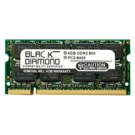 4GB Memory RAM for Dell Vostro Laptop 1720, 1520, 1320, 1220 200pin PC2-6400 800MHz DDR2 SO-DIMM Black Diamond Memory Module