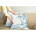 thumbnail image 3 of Ambesonne Tropical Throw Pillow Cover 2 Pack, Palm Trees at Beach, 16", Blue White, 3 of 6