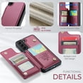 thumbnail image 3 of Mantto Case for Samsung Galaxy S21 with Card Holder, Retro PU Leather RFID Blocking Credit Card Slots Double Magnetic Clasp Flip Kickstand Shockproof Phone Cover for Samsung Galaxy S21,Winered, 3 of 8