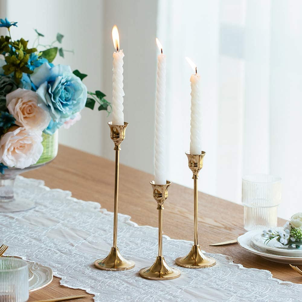 Nuptio Candlestick Holders Taper Candle Holders, Set of 3 Candle Stick ...