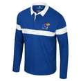 thumbnail image 2 of Men's Colosseum  Royal Kansas Jayhawks Too Cool For School Long Sleeve Polo, 2 of 3