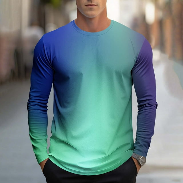 Blusas y camisas de manga larga con cuello redondo, moda casual para hombre, estampado deportivo, blusas de manga larga con cuello redondo, camisas para hombre, blusa de poliéster