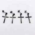 thumbnail image 4 of Ayyufe Pack Of 1 Punk Men Women Stainless Steel Cross Dangle Ear Stud Earring Party, 4 of 7