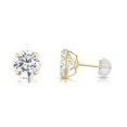 thumbnail image 4 of Tilo Jewelry 14K Yellow Gold Solitaire Round CZ Stud Post Earrings with Comfortable Silicone-backs | 8mm | Classic Everyday Earrings | Women, Men, Unisex, 4 of 9