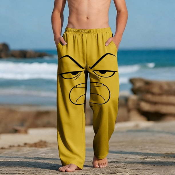 Pantalones largos para niños y niñas, de moda, estampados, casuales, de playa, con bolsillos.