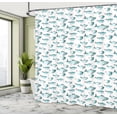 thumbnail image 5 of Ambesonne Fish Shower Curtain, Watercolor Marine Animal, 69"Wx84"L, Teal, 5 of 5