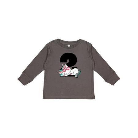 

Inktastic 2nd Birthday Unicorn Girls Gift Toddler Toddler Girl Long Sleeve T-Shirt