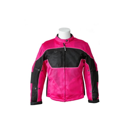 RoadDog Hurricane Mesh Motorcycle Riding Jacket Pink Women's Large