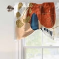 thumbnail image 5 of Tie Up Valances for Windows, Orange Blue Boho Adjustable Valance Curtains Window Treatment for Living Room/Bedroom, Farmhouse Geometric Golden Striped Rod Pocket Kitchen Curtains & Drapes 42x18 Inch, 5 of 9