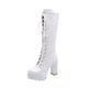 thumbnail image 2 of Botas hasta la rodilla cómodas y cálidas con tacón alto y cordones para mujer Wmkox8yii  hfjk2343, 2 of 8