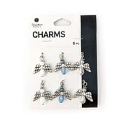 Blue Moon Beads Silver Metal Angels Charms for DIY Jewelry Making, 6 Piece-Unisex, Adult