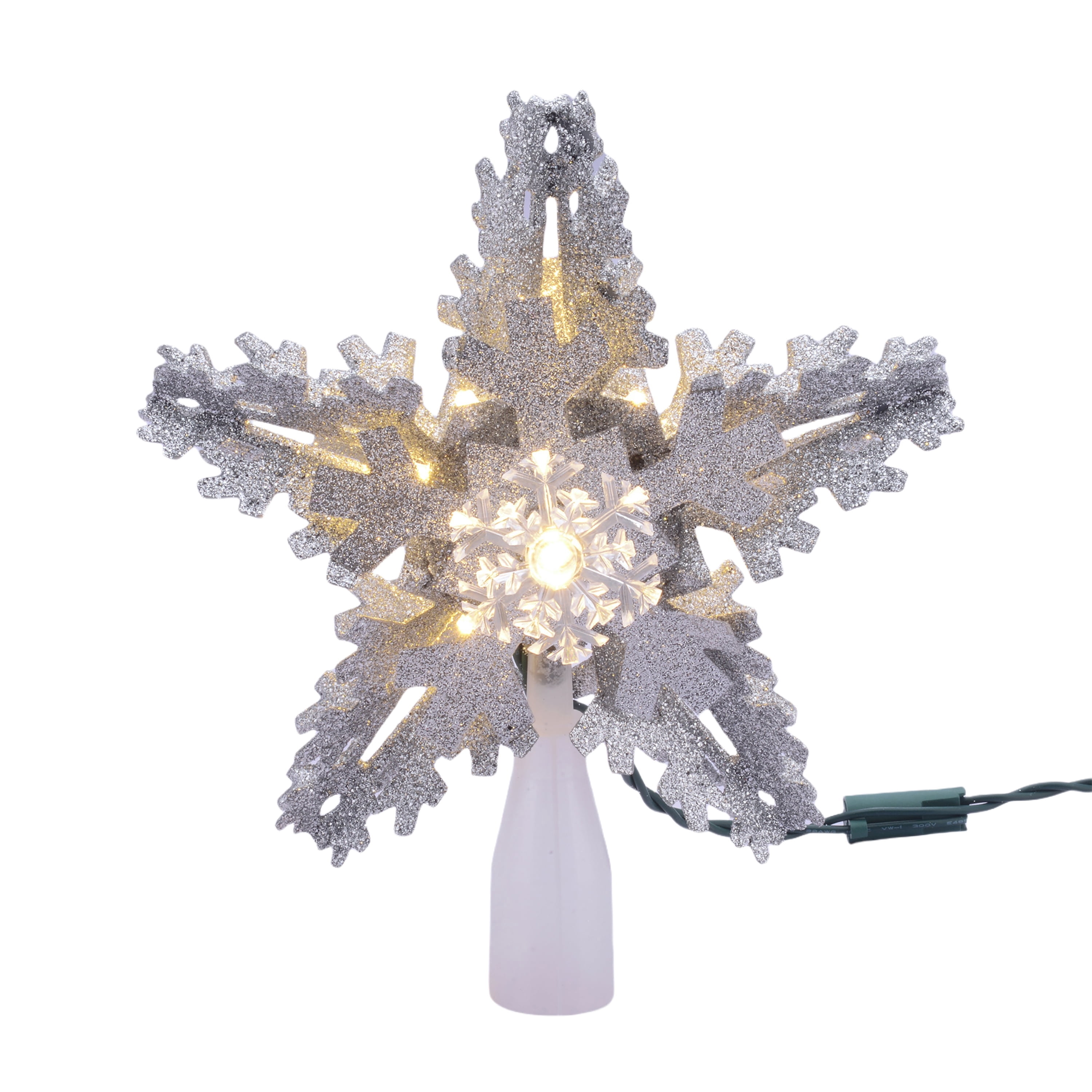 LED Snowflake Christmas Tree Topper, Silver, 8.5", by Holiday Time