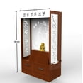 thumbnail image 2 of Customized Pooja Mandir With Door And Cabinets Storage / Wooden Temple For Home And Office / Puja Mandir / Color Brown, 2 of 3