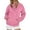 Pink, variant on Womens Casual Tops Women's Solid Color Sweatshirt Women's Solid Color Hooded Sweatshirt Ice Silk Ribbed Casual Pullover Sport Top Long Sleeve Button Up Shirt For Daily Wear And Outdoor Activities