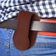 thumbnail image 4 of Fiudx Monedero de Cuero, Diseño Artesanal de Cuero Grueso, Cremallera de Latón y Cierre de Seguridad, Bolso Compacto para Exteriores, Herramienta Edc para Deportistas, 25,4 X 7,8 Cm, Opción Negro y M, 4 of 7