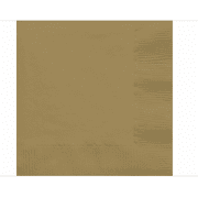 Amscan 2-Ply Lunch Napkins, 6-1/2" x 6-1/2", Gold, Pack Of 32 Napkins