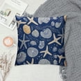 thumbnail image 2 of Nawypu Hopyeer Nautical Coastal Outdoor Throw Pillows Cover Ocean Beach Sea Marine Life Starfish Seashell Conch Scallop Coral Crab Pillow Cover Pillow Cover for Couch Navy Blue(NC-Beach), 2 of 5