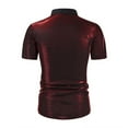 thumbnail image 5 of USNSM Men's Disco Shirt Sequins Short Sleeve Button Down Shirts 70s Party Dress Shirts Trendy Performance Clothes Red XXL, 5 of 7