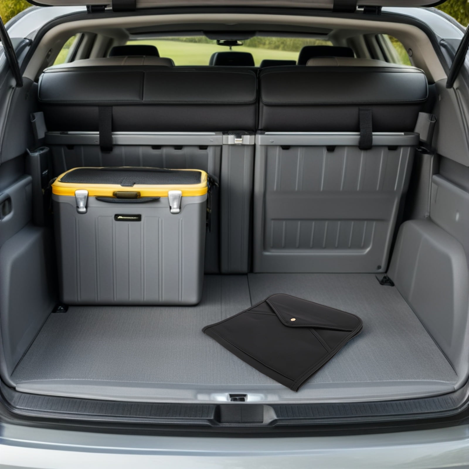 ELAYARD Car Back Seat Storage Bag Black PU Durable Organizer Hanging Pocket for Travel Essentials