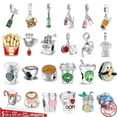 thumbnail image 2 of Plata de Ley 925, café, vino tinto, fabricante de copas de café, abalorio de champán, compatible con pulsera Pandora Original, joyería DIY para mujer Dengxun unisex, 2 of 2