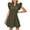 Green, variant on UVN Summer Dresses for Women Ruffle Short Sleeve V Neck Drawstring Dress Loose A Line Beach Sundress