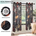 thumbnail image 3 of Yayeee Window Curtains Light Filtering 63"x52" Grommet Panel Pair Home Living Room Decor, Black Floral Pattern, 3 of 7