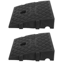 Raindrops 2Pcs Black Plastic Curb Ramps for Cars Wheelchairs Dog Stairs with Stable Ground Support