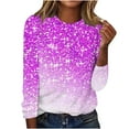 thumbnail image 2 of Fashion Oversize Shirt for Women 2024 Spring Printed Round Neck Pullover Long Sleeved Casual Shirt Tops Present for Women Up to 65% off, 2 of 4