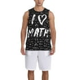 thumbnail image 4 of Gaeub I love Math Men's Mesh Basketball Jersey, Quick-Drying Sleeveless Top S-4XL, Loose Muscle Tank Top -Large, 4 of 9