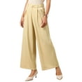 thumbnail image 4 of INSPIRE CHIC Wide Leg Pants for Women's High Waisted Business Office Work Palazzo Pants with Pockets S Khaki, 4 of 6