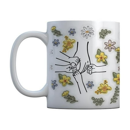 

2D Flowers Father Coffee Mug Father Ceramic Cup Best Mom Ever Father s Day Gift( J6V7