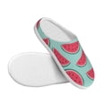 thumbnail image 3 of Fotbe Watermelon Pattern Women's Fuzzy Curly Fur Memory Foam Loafer Slippers Indoor Outdoor Slippers Winter Home Shoes-39/40, 3 of 7