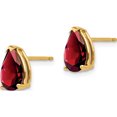 thumbnail image 2 of 14K Yellow Gold 9X6mm Pear Garnet Earrings (10 X 6) Made In India xe82ga, 2 of 5