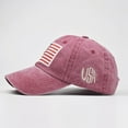 thumbnail image 5 of ZQUUVOU Unisex Patriotic Baseball Cap Vintage Washed Cotton Embroidered Flag Sun Hat Adjustable Distressed Patriotic Hat Burgundy, 5 of 9