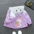 thumbnail image 4 of Spazoro Toddlers Girls Outwear Jackets, Cute Winter Hooded Casual Warm Coats for Girls Purple Size 100/18 Months, 4 of 4