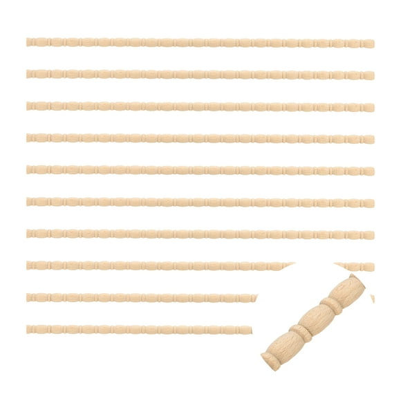 10 Pack 15.75" Decorative Wood Trim, Unfinished 3D Wooden Furniture Molding Trim for DIY Craft, Home Wall Cabinet Shelf Window Door (Single Gourd Line, 11mm)