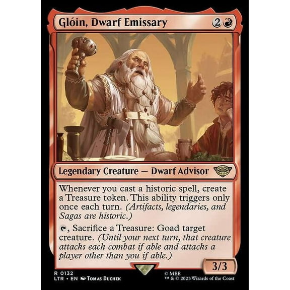 MtG Tales of Middle-Earth Rare Gloin, Dwarf Emissary #132