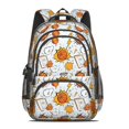 thumbnail image 2 of Basketball and Blast White Pattern Backpack for School, Cute School Bag with Adjustable Shoulder Straps and Padded Back, 16.9"x12.6"x5.9", 2 of 5