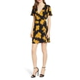 thumbnail image 1 of All in Favor Robe Portefeuille à Manches Courtes Noire à Imprimé Floral pour Femme Taille P, 1 of 1