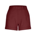thumbnail image 4 of Athletic Shorts for Women Soild Color Elastic Waist Slim Fits Workout Shorts with Pocket Fashion Hiking Summer Shorts for Vacation, 4 of 8