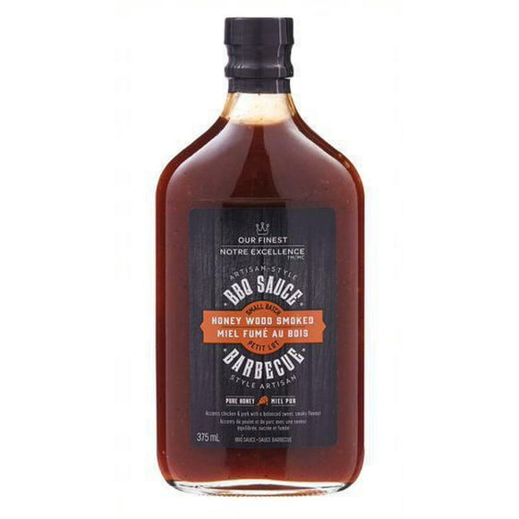 Our Finest Artisan Style Honey Wood Smoked BBQ Sauce, 375 mL